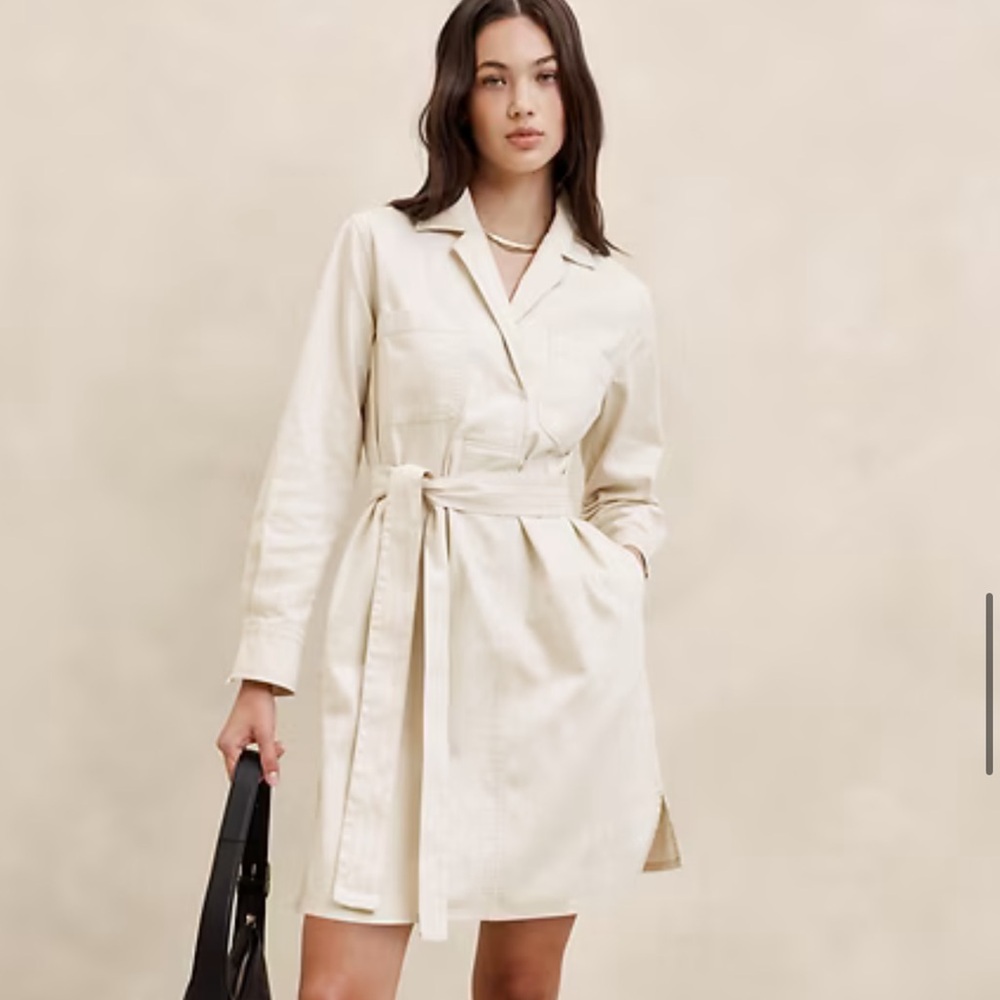 Ecru Banana Republic Denim Dress
